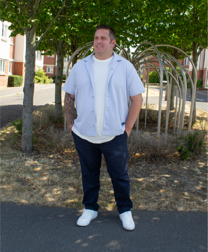 Adam Parsons standing outside in Mitcham